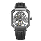 Luxury skeleton watch with carbon fiber case, tourbillon, and racing-inspired design for bold everyday wear.