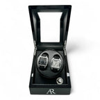 MACHER Black 2pcs automatic watch winder box (Carbon fiber guts) - Performance Driven Racing Timepieces - Richard mille, jacob&co homage Watches