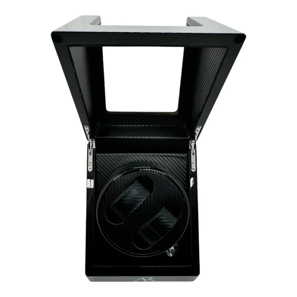 MACHER Black 2pcs automatic watch winder box (Carbon fiber guts) - Performance Driven Racing Timepieces - Richard mille, jacob&co homage Watches