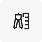 Minimalist icon of a compass and ruler, symbolizing precision watchmaking design